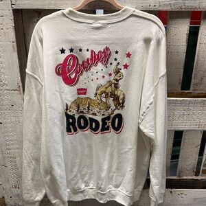 Sweet Claire Cream Cowboy Rodeo Sweater